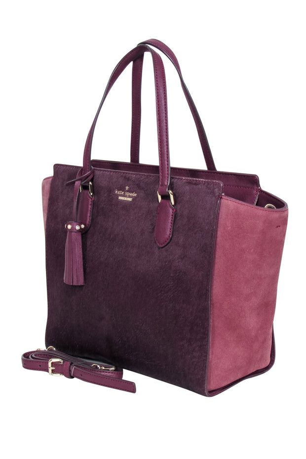 Current Boutique-Kate Spade - Deep Plum Calf Hair "Hadlee" Tote