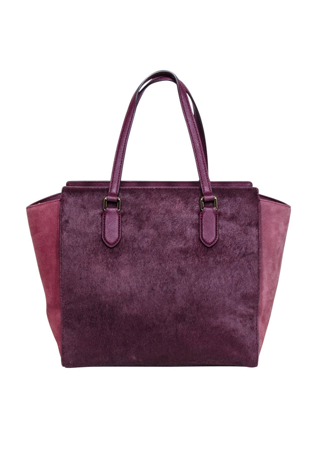 Current Boutique-Kate Spade - Deep Plum Calf Hair "Hadlee" Tote