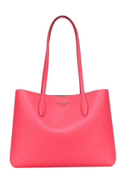 Current Boutique-Kate Spade - Coral Pink Pebbled Leather Hook Closure Tote Bag