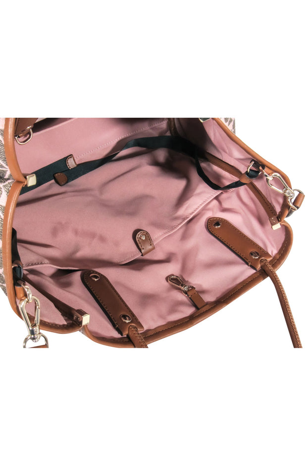 Current Boutique-Kate Spade - Blush, Tan, Green, & Mauve Logo Print Tote Bag