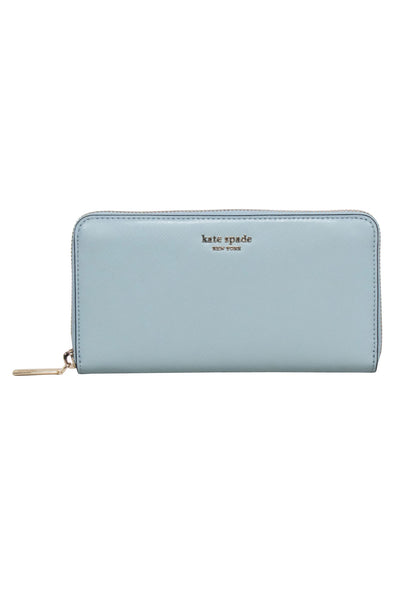 Current Boutique-Kate Spade - Aqua Blue Zip-Around Continental Wallet