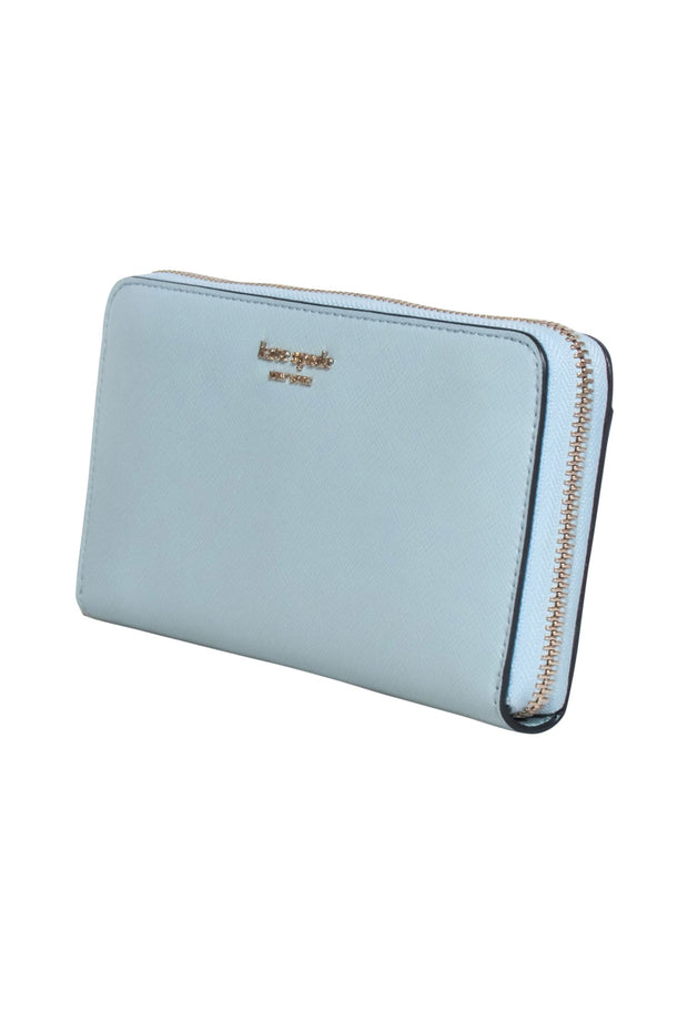Current Boutique-Kate Spade - Aqua Blue Zip-Around Continental Wallet