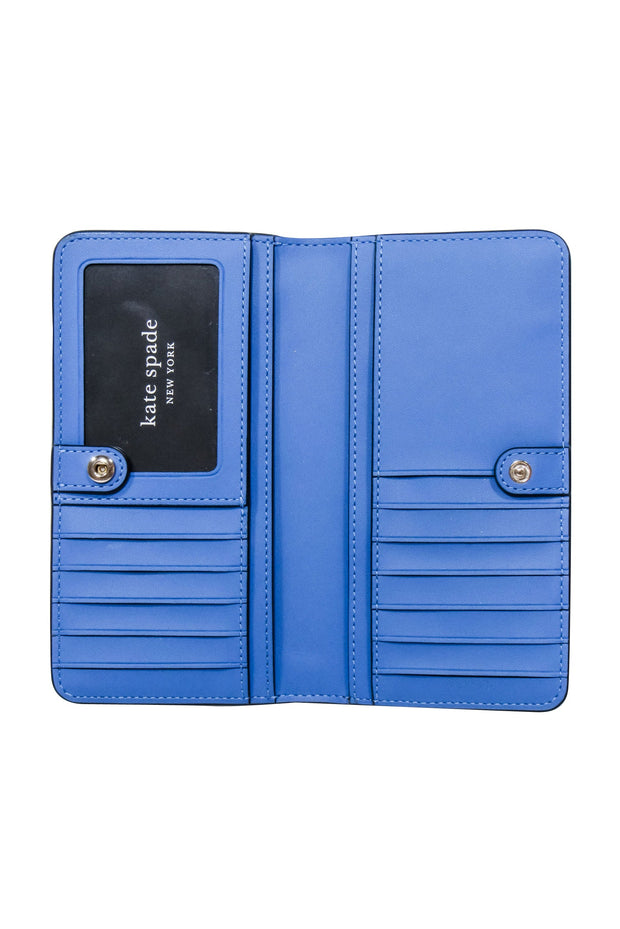 Current Boutique-Kate Spade - Ivory w/ Blue & Navy 3D Butterflies Long Wallet