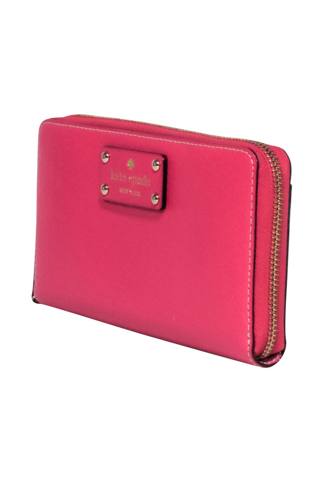 Current Boutique-Kate Spade - Magenta Pink Lather Zipper Around Wallet