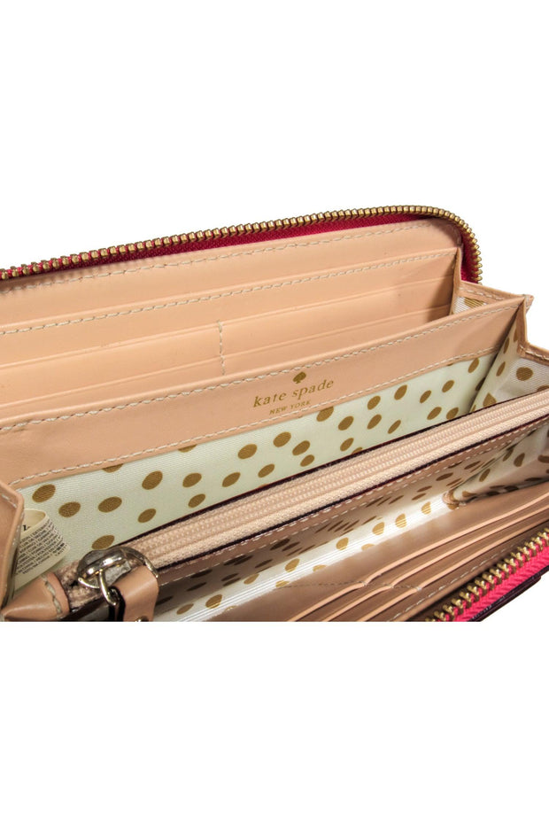 Current Boutique-Kate Spade - Magenta Pink Lather Zipper Around Wallet