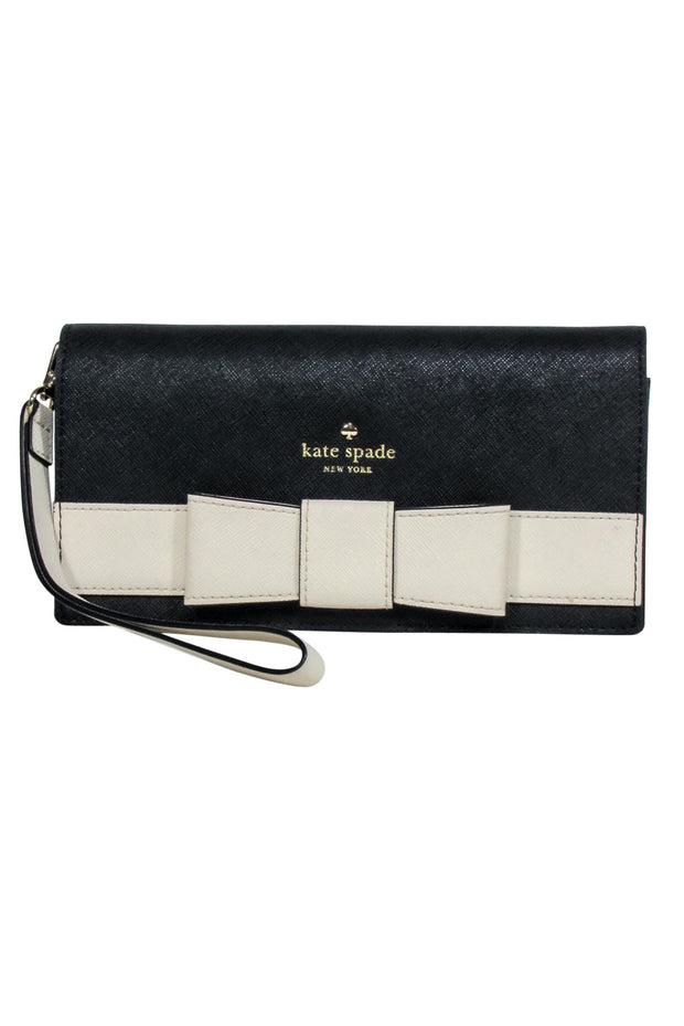 Current Boutique-Kate Spade - Black w/ Cream Bow Wristlet