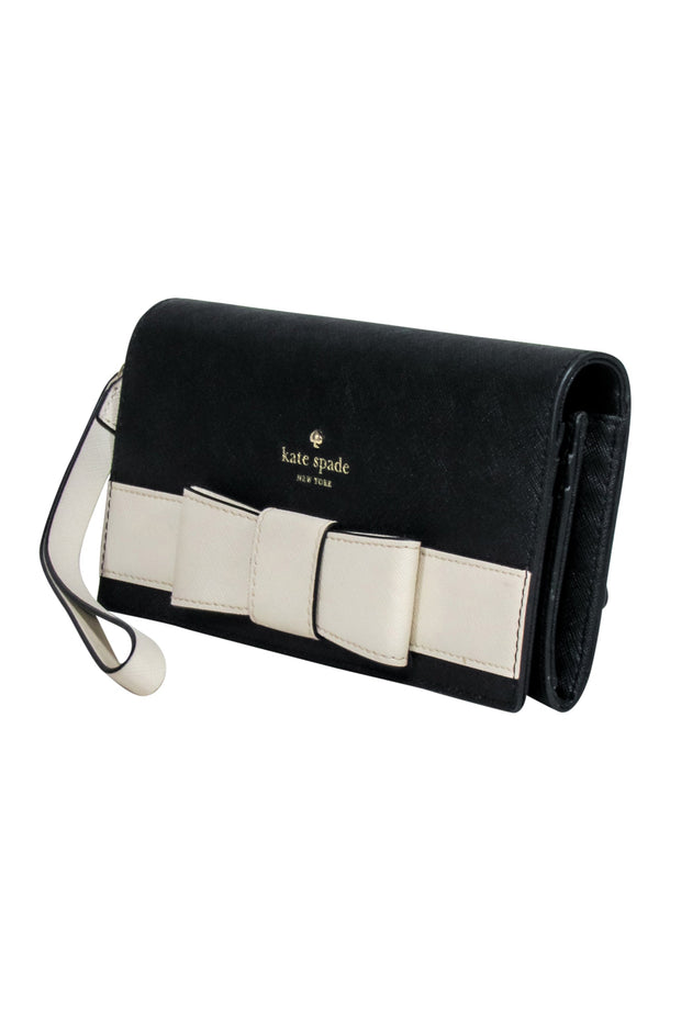 Current Boutique-Kate Spade - Black w/ Cream Bow Wristlet