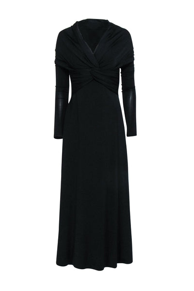 Current Boutique-Khaite - Black Long Sleeve Mid Maxi Dress Sz M