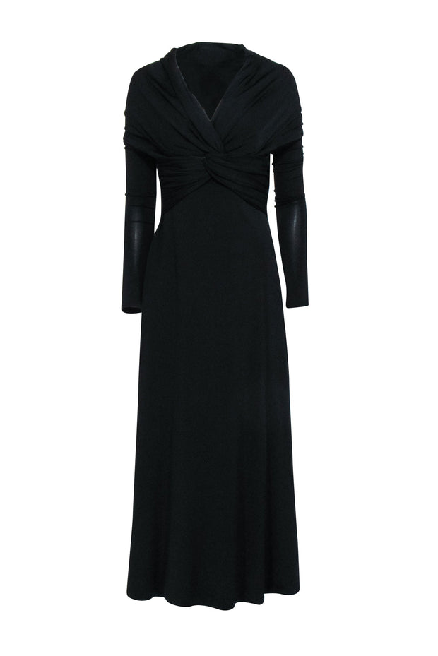 Current Boutique-Khaite - Black Long Sleeve Mid Maxi Dress Sz M