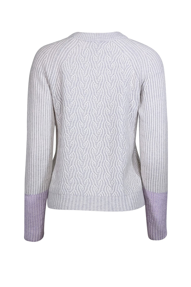 Current Boutique-Kinross Cashmere - Grey & Ivory Cashmere Sweater Sz XS