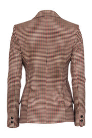Current Boutique-L'Agence - Beige, Brown, & Red Hounds-Tooth Blazer Sz 0