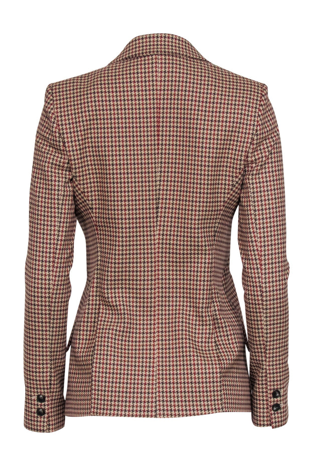 Current Boutique-L'Agence - Beige, Brown, & Red Hounds-Tooth Blazer Sz 0