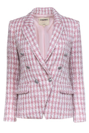 Current Boutique-L'Agence - Pink & White Double Breasted Tweed Blazer Sz 0