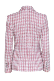 Current Boutique-L'Agence - Pink & White Double Breasted Tweed Blazer Sz 0