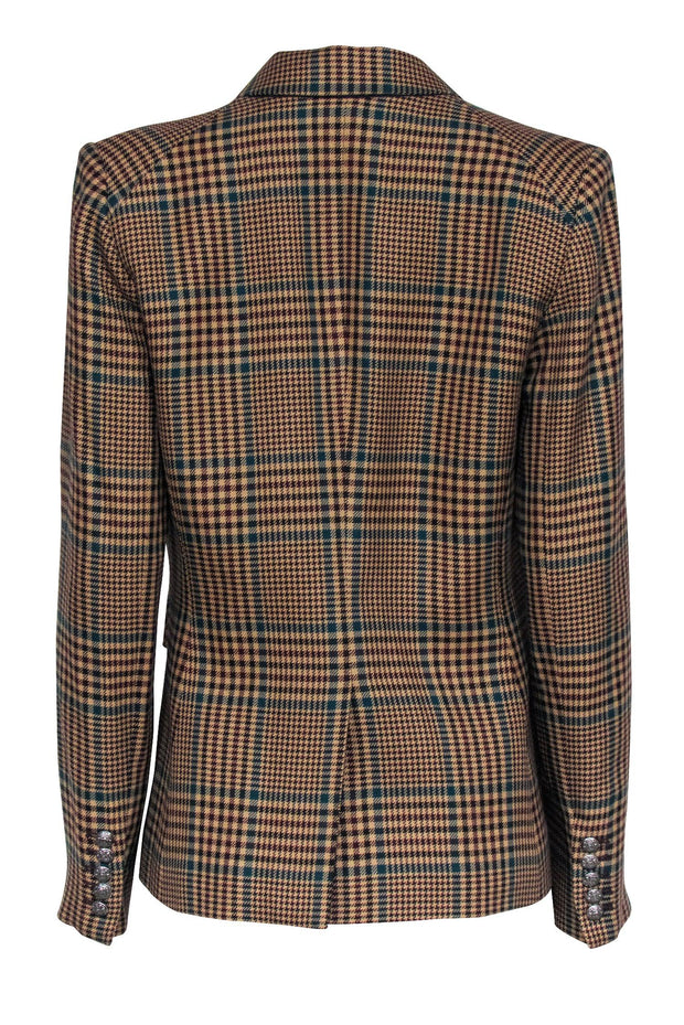 Current Boutique-Veronica Beard - Beige, Maroon, and Green Plaid Blazer Sz 10