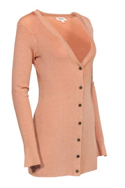Current Boutique-L'Agence - Beige Ribbed Knit Cardigan Sz XS