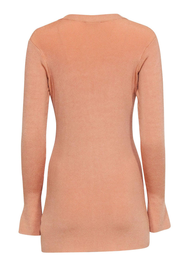 Current Boutique-L'Agence - Beige Ribbed Knit Cardigan Sz XS