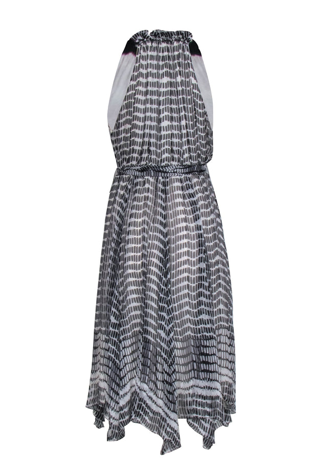 Current Boutique-L'Agence - Black & Cream Print Silk Sleeveless Dress Sz 2