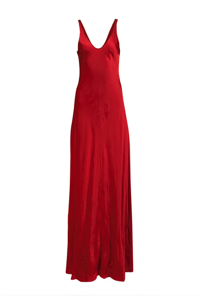 Current Boutique-L'Agence - Red Satin Maxi Slip Dress Sz 2