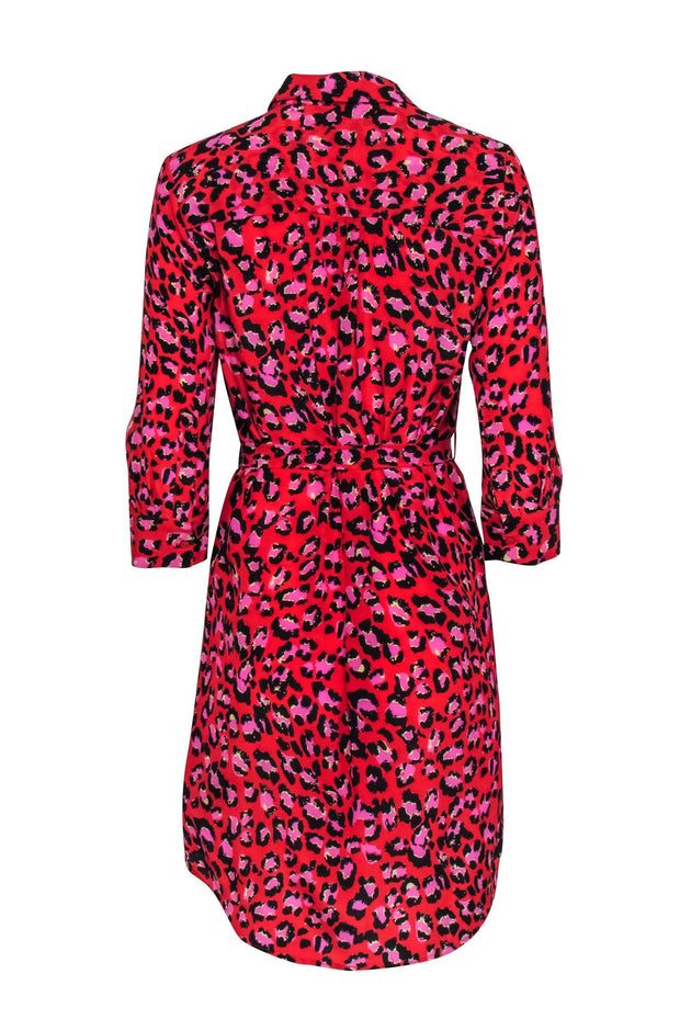 Current Boutique-L'Agence - Red Leopard Print "Stella" Silk Dress Sz S