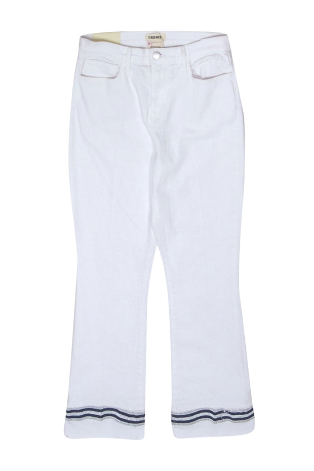 Current Boutique-L'Agence - White Denim Jeans w/ Ribbon Hem Detail Sz 2