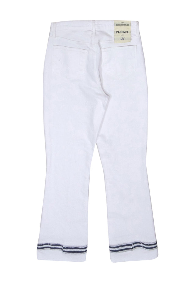 Current Boutique-L'Agence - White Denim Jeans w/ Ribbon Hem Detail Sz 2