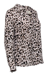 Current Boutique-L'Agence - Beige & Brown Leopard Print Button Up Blouse Sz S