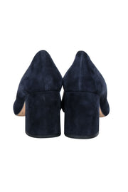 Current Boutique-L.K. Bennett - Navy Suede w/ Black Rounded Toe Block Heel Pumps Sz 8.5