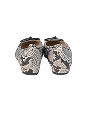 Current Boutique-L.K. Bennett - Cream & Black Snake Skin Print Leather Flats Sz 8.5