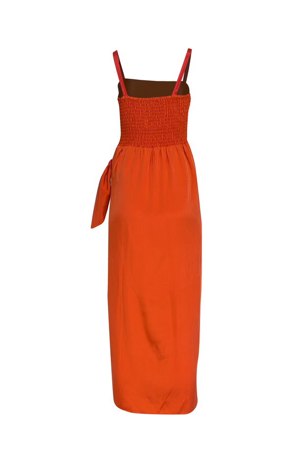La Ligne - Orange Silk Blend Sleeveless Tulip front Dress Sz M - Current Boutique