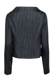 Current Boutique-Lafayette 148 - Black Textured Collarless Blazer Sz 6