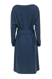Current Boutique-Lafayette 148 - Teal Sweatshirt Dress w/ Removable Belt Sz L