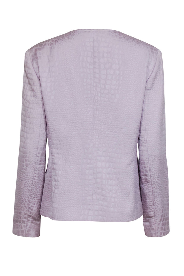 Current Boutique-Lafayette 148 - Pale Lavender Reptile Embossed Jacket Sz 10