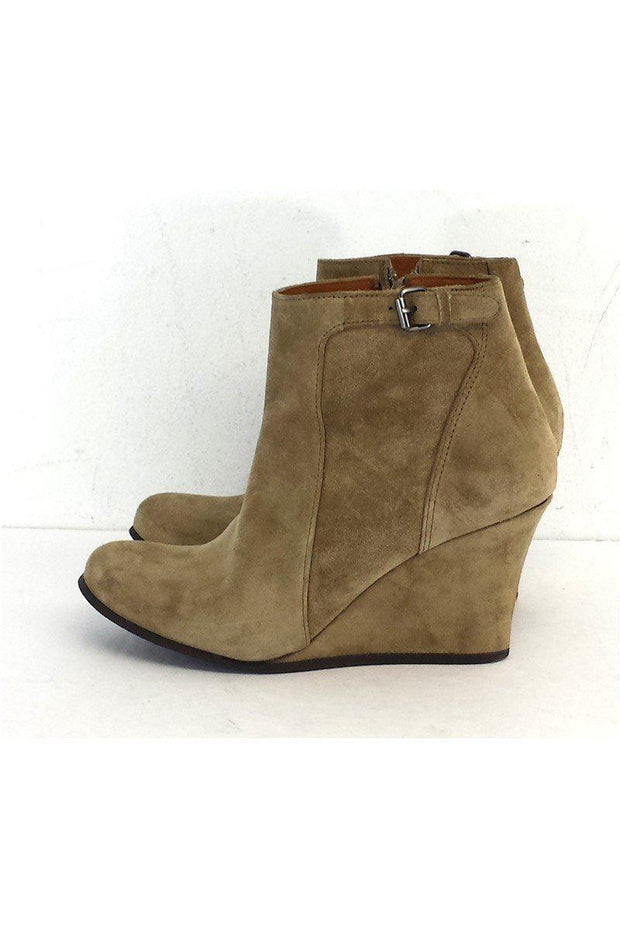 Current Boutique-Lanvin - Tan Suede Short Booties Sz 5.5