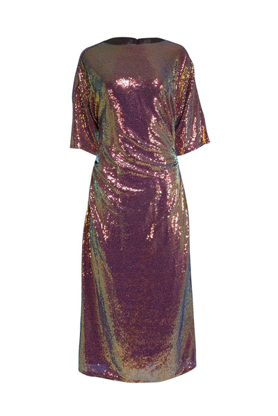 Lapointe - Pink-Gold Iridescent Sequin Ruched Side Dress Sz 8 - Current Boutique