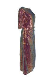 Lapointe - Pink-Gold Iridescent Sequin Ruched Side Dress Sz 8 - Current Boutique