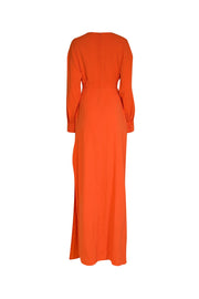 Current Boutique-Lapointe - Coral Orange Pebble Crepe Cut-Out Dress Sz 6