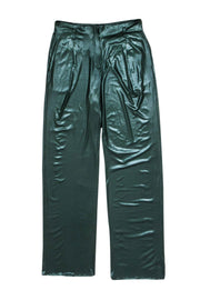 Current Boutique-Lapointe - Green Iridescent Straight-Leg Pants Sz 4
