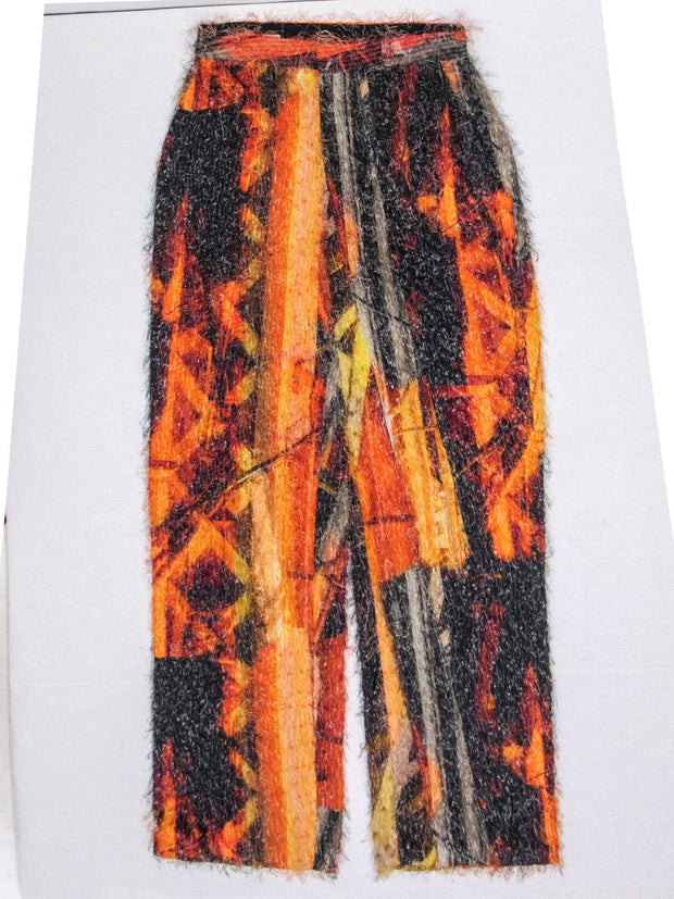 Current Boutique-Lapointe - Orange & Multi Color Fuzzy Pants Sz 4