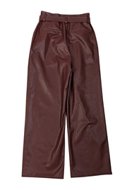 Current Boutique-Lapointe - Merlot Brown Belted Vegan Leather Pants Sz 4