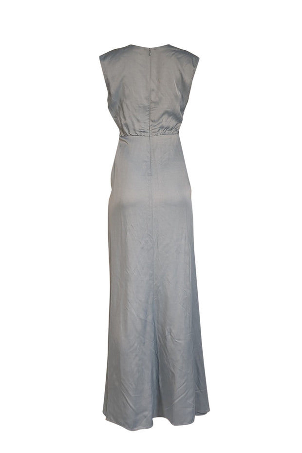 Current Boutique-Lapointe - Dove Blue Satin Shirred Maxi Dress Sz 6