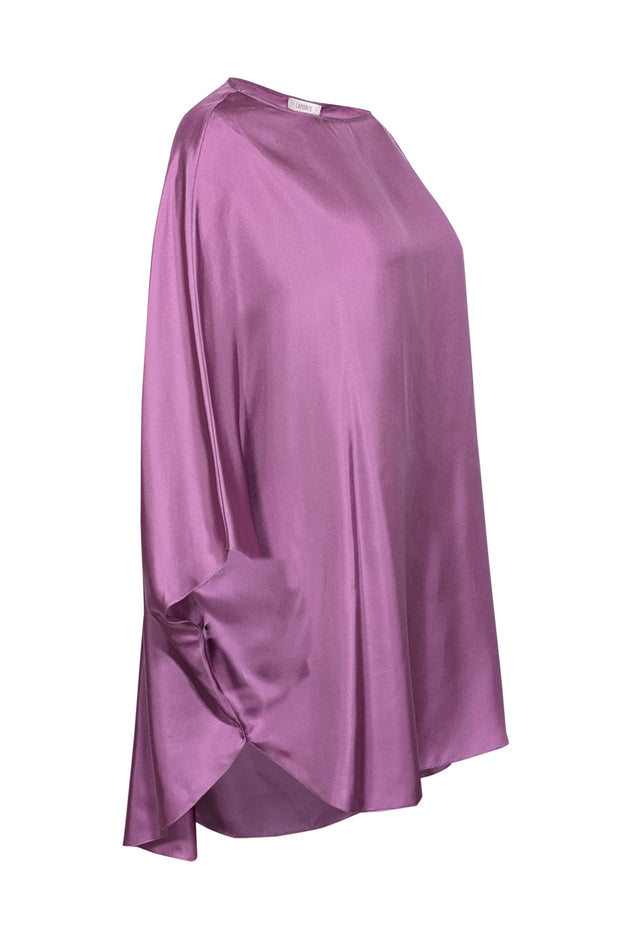 Current Boutique-Lapointe - Lavender Satin Oversized Blouse w/ Arm Slits Sz M
