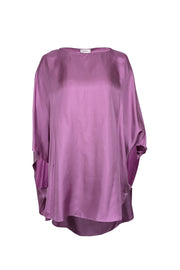 Current Boutique-Lapointe - Lavender Satin Oversized Blouse w/ Arm Slits Sz M