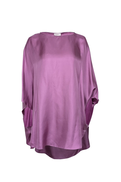 Current Boutique-Lapointe - Lavender Satin Oversized Blouse w/ Arm Slits Sz M