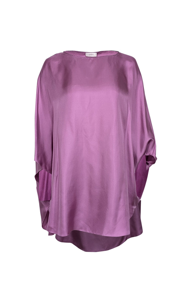 Current Boutique-Lapointe - Lavender Satin Oversized Blouse w/ Arm Slits Sz M