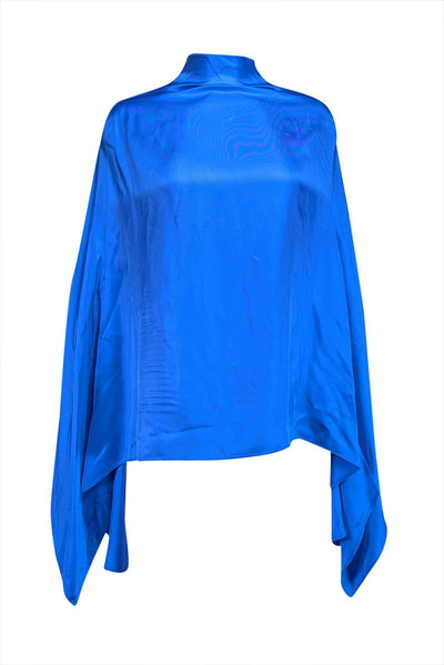 Current Boutique-Lapointe - Blue Silk Cape Top Sz XS