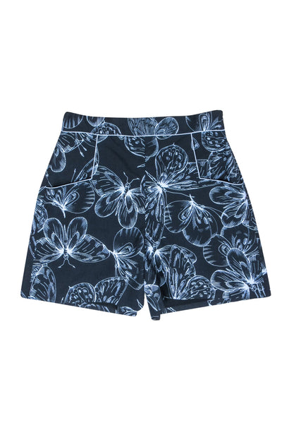Current Boutique-Lela Rose - Navy & Baby Blue Butterfly Shorts Sz 10