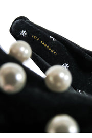 Current Boutique-Lele Sadoughi - Black Knot Front Headband w/ Pearl Accents