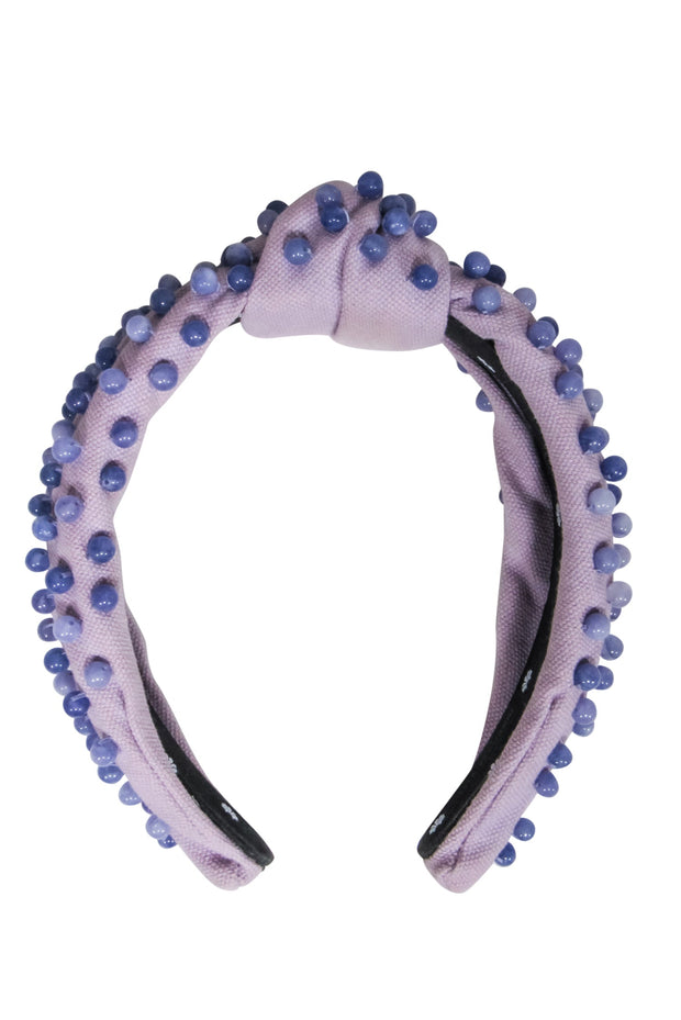 Current Boutique-Lele Sadoughi - Lilac Knot Front Headband w/ Purple Bead Embellishment