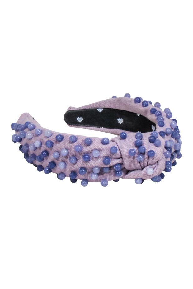 Current Boutique-Lele Sadoughi - Lilac Knot Front Headband w/ Purple Bead Embellishment